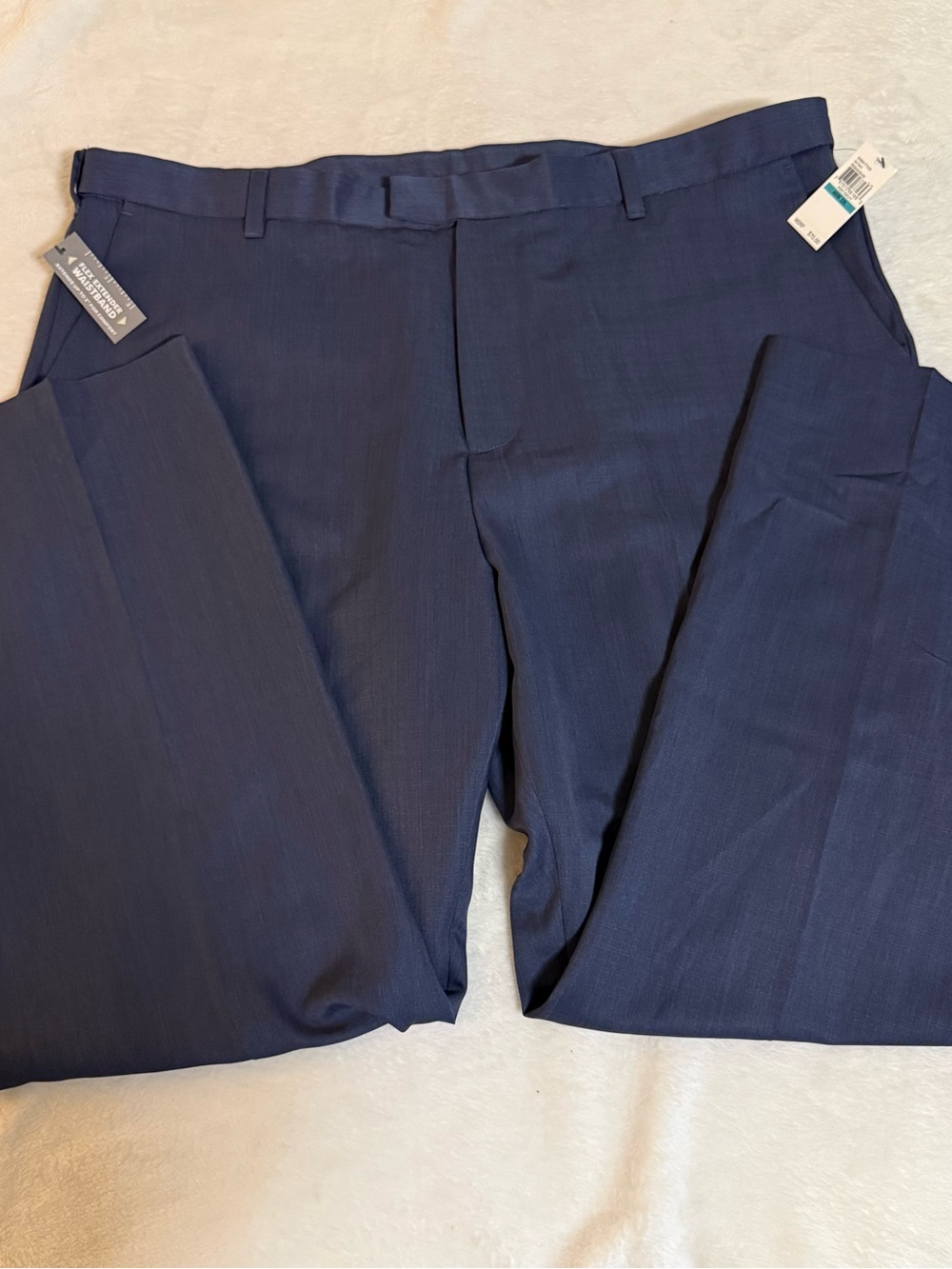 Van Heusen Big & Tall Dress Pants Men 46x32 Ash Navy Max Stretch NWT $70